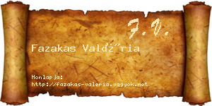 Fazakas Valéria névjegykártya