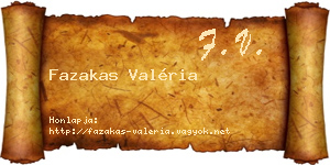 Fazakas Valéria névjegykártya